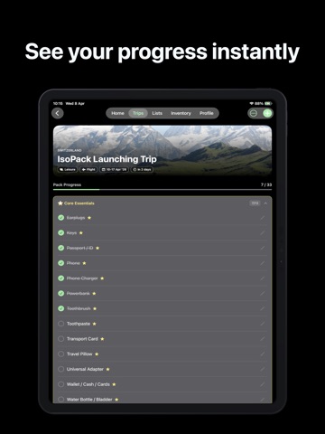 IsoPack: Smart Packing List ipad screenshot 3