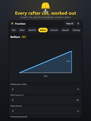 Fraction Calculator: Feet Inch iPad screenshot