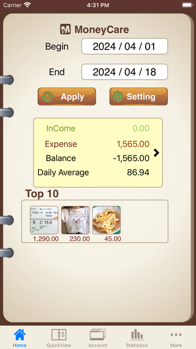 MoneyCare Screenshot