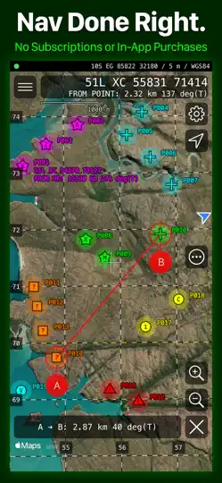 Screenshot von MilGPS auf dem iPhone 1