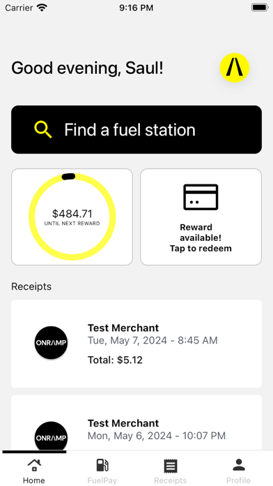 ONRAMP FuelPay Screenshot
