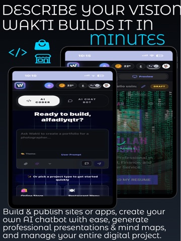 Wakti AI iPad screenshot
