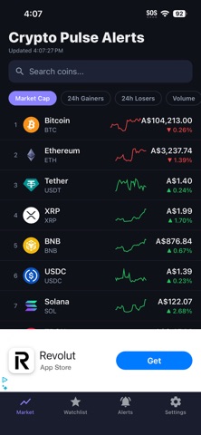 Crypto Pulse: Price Alerts Screenshot 1 of 8