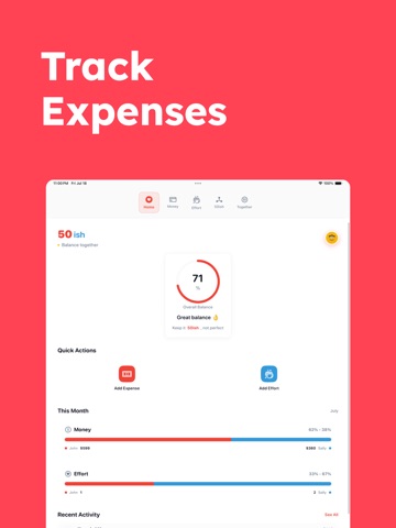 Expense Effort Tracker - 50ish iPad screenshot