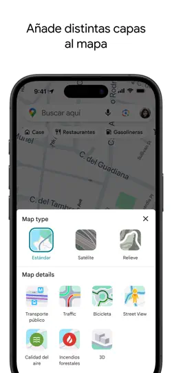 Captura de pantalla de Google Maps en iPhone 4