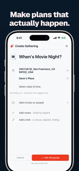 Campfire RSVP & Group Plans screenshot 2