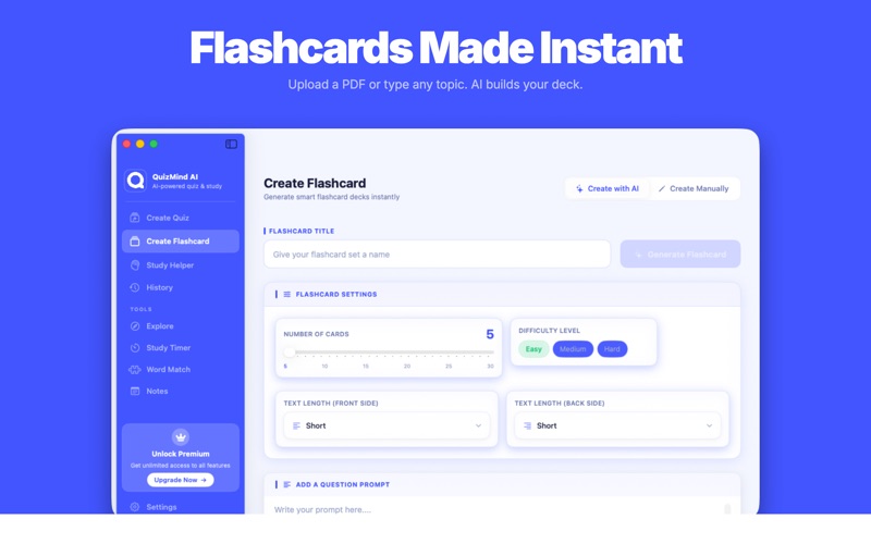 QuizMind AI - Quiz & Flashcard iPhone screenshot