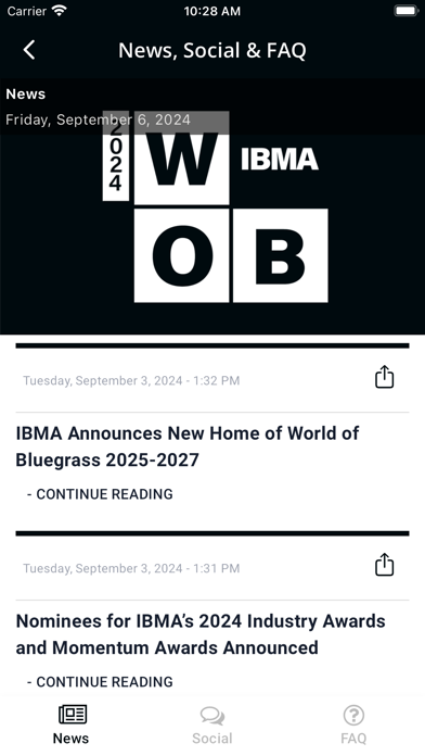 IBMA World of Bluegrass 2024 Screenshot