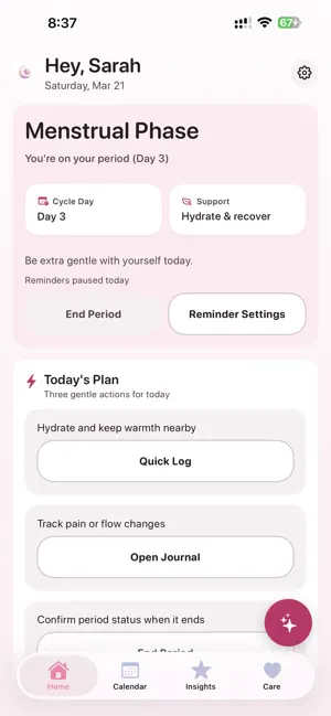 LunaBloom: Period & Cycle screenshot 1