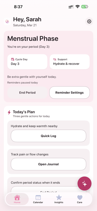 LunaBloom: Period & Cycle Screenshot 1 of 9