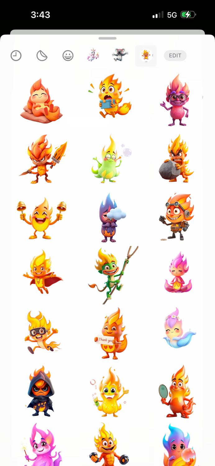 Flickering Flame Stickers