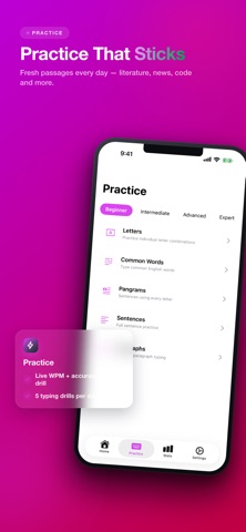 TypeMaster - Typing Practice iPhone screenshot