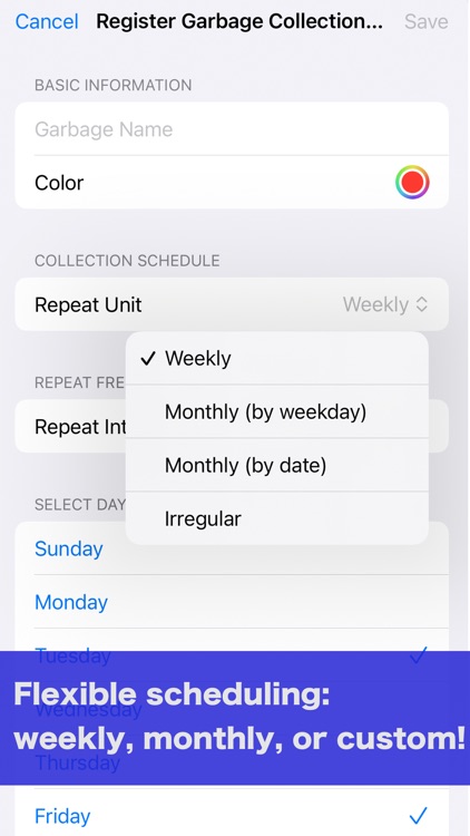 Trash Day Reminder & Scheduler