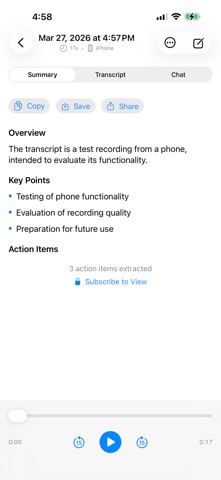 Perspective Transcribe iPhone screenshot