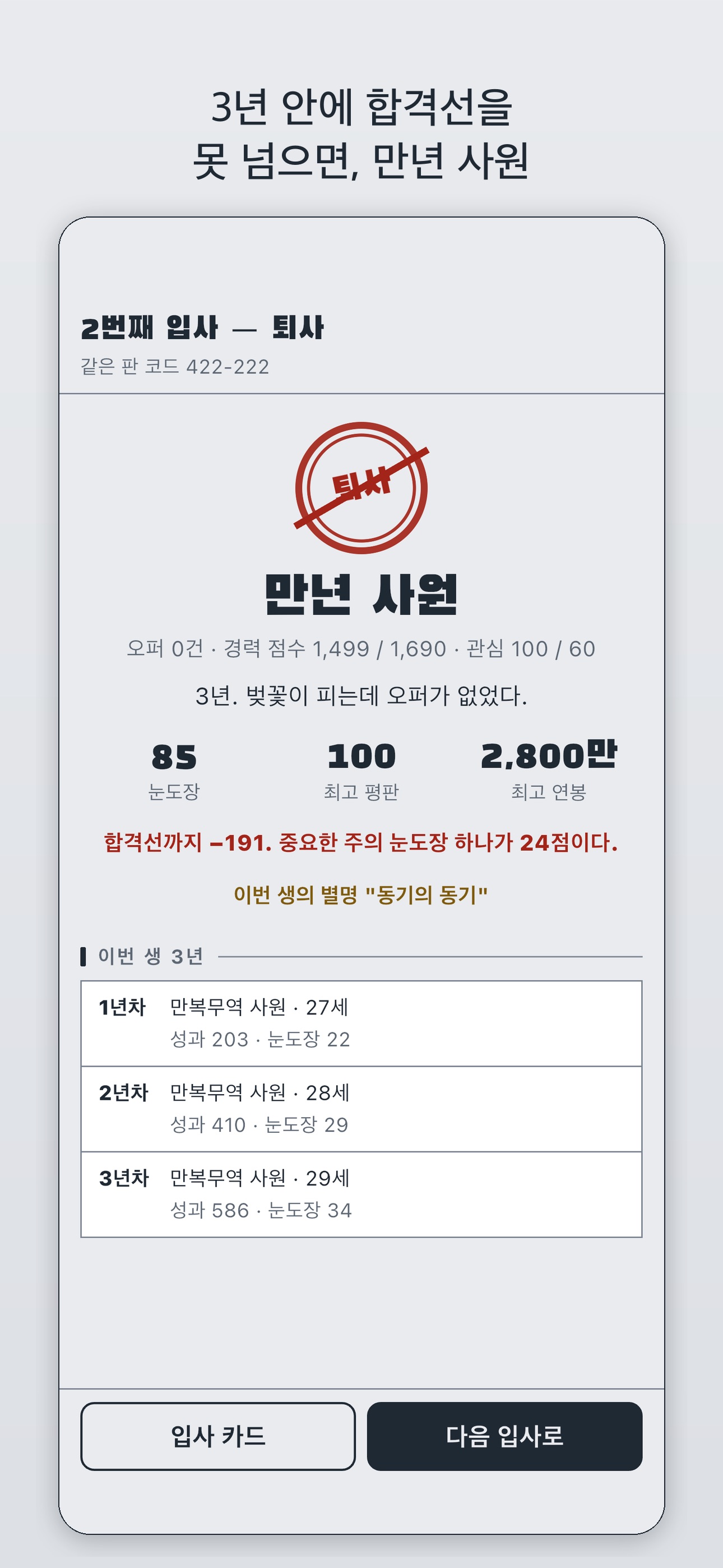 Screenshot 2 of 퇴사하면 또 입사함: 직장인 키우기 회사 생활 게임