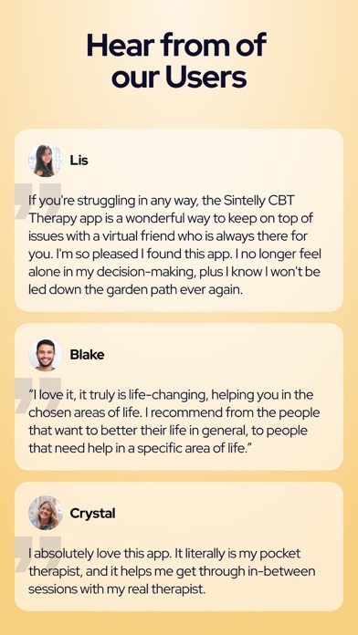 Sintelly: CBT Therapy Chatbot Screenshot