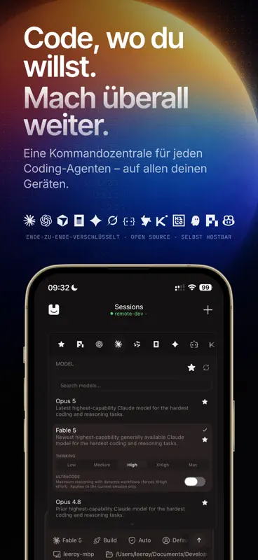Happier - Claude, Codex remote screenshot 1 of 10