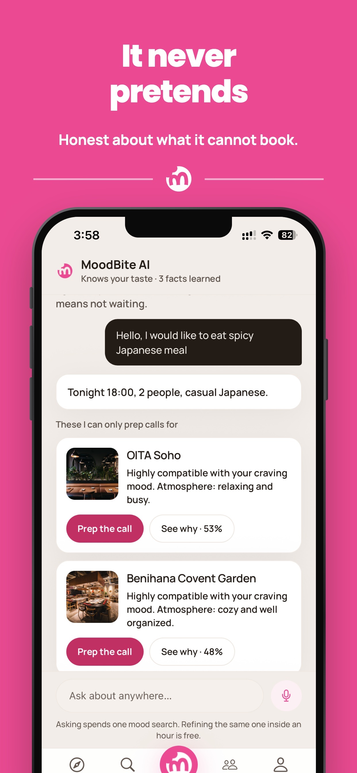 Screenshot 2 of MoodBite AI: Restaurants