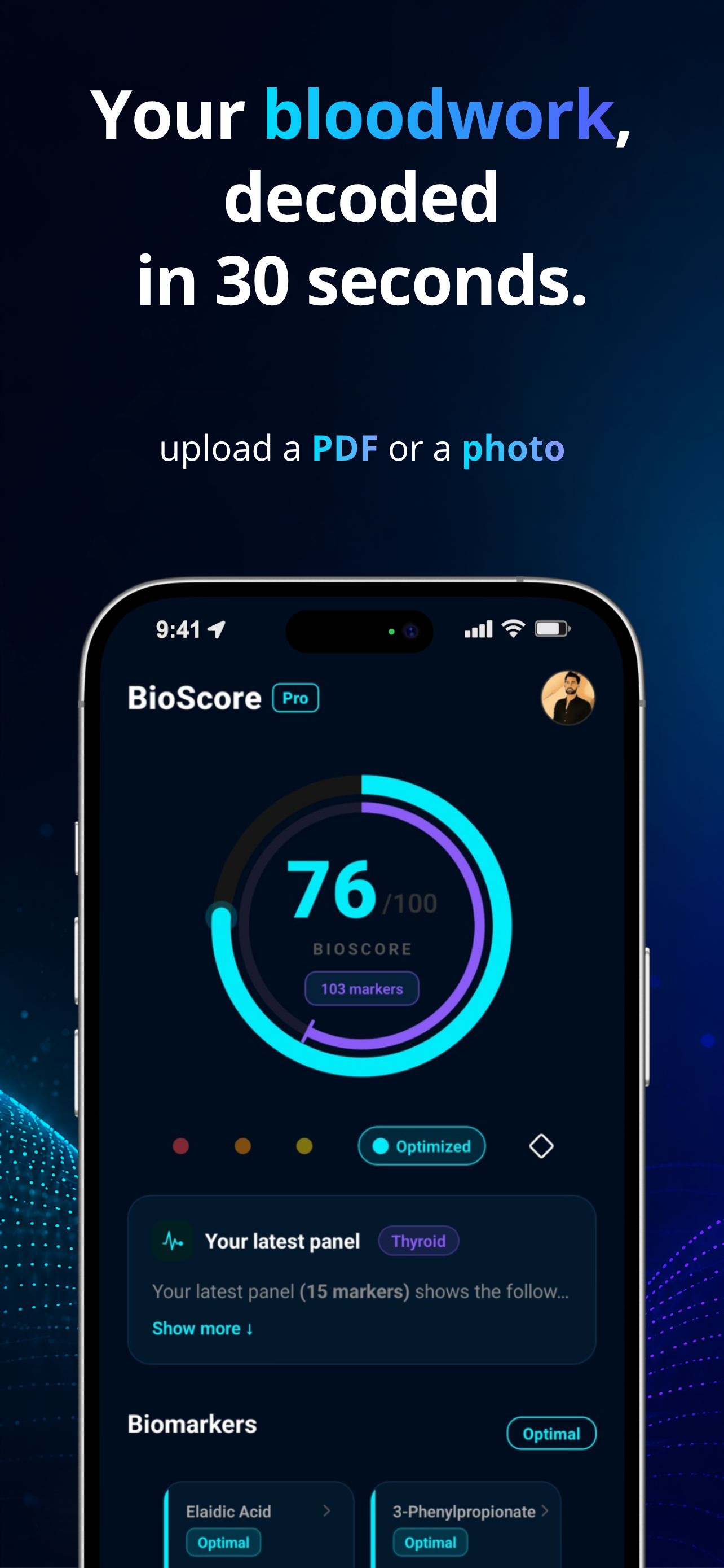 BioScore - Blood test analyzer screenshot 2