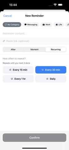 Snooze It - Quick Reminders iPhone screenshot
