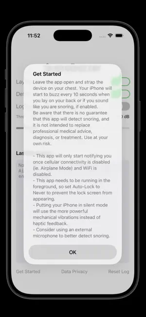 SnoreBuzzer screenshot 2