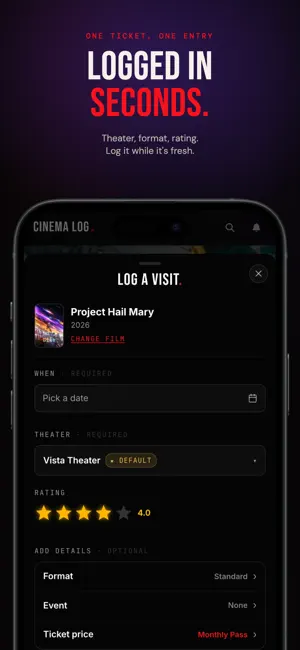 Cinema Log: Ticket Tracker screenshot 2