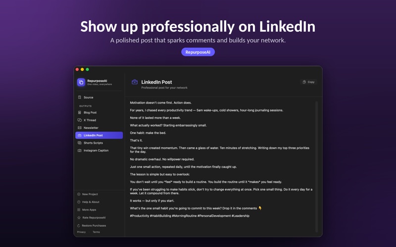 RepurposeAI: Content Maker screenshot