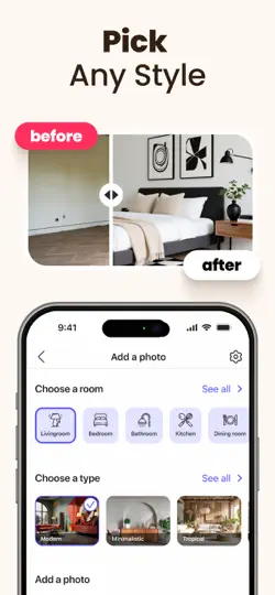 Capture d'écran de AI Home Renovation & Remodel sur iPhone 3