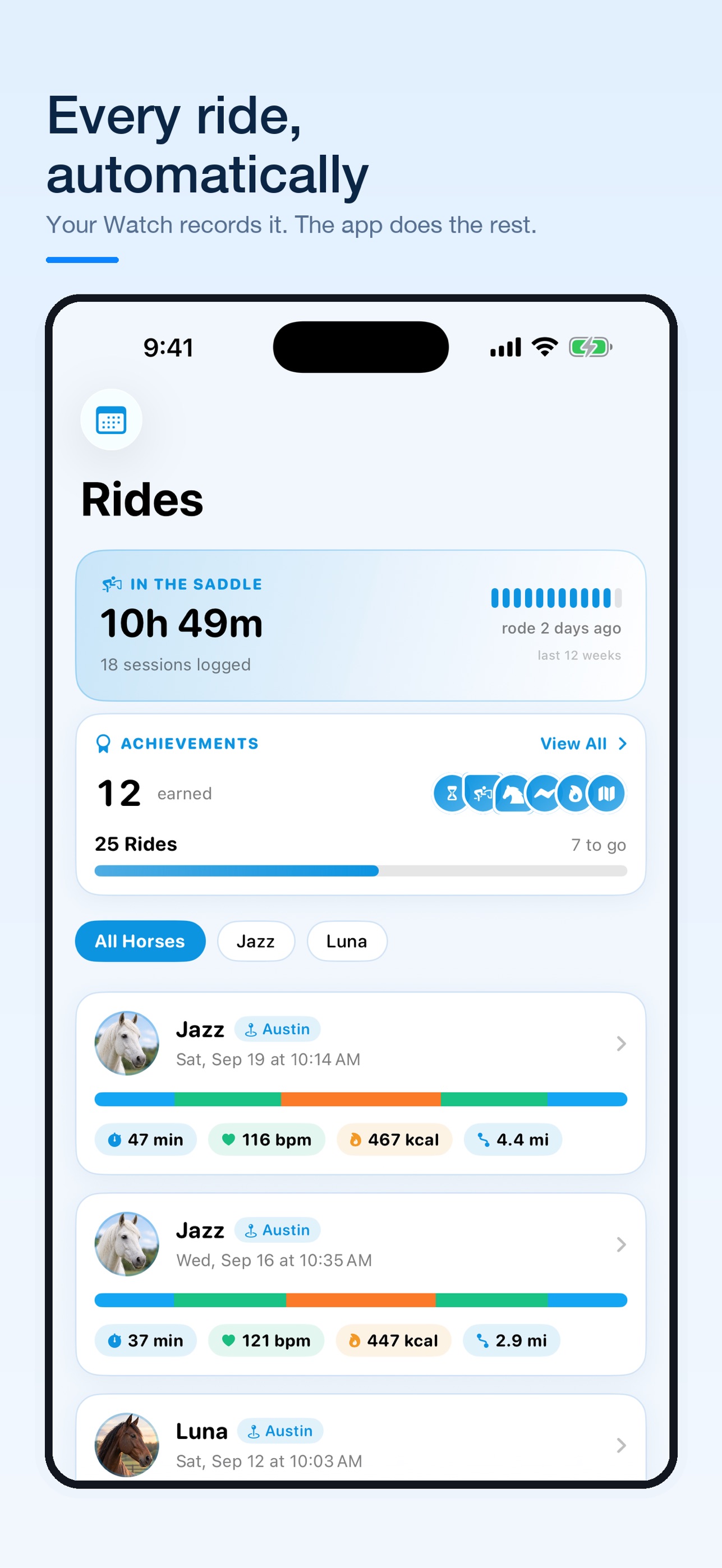 Screenshot 1 of RideTracker: Horse Riding Log