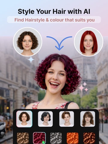 Hairstyle try on・Hair cut iPad screenshot