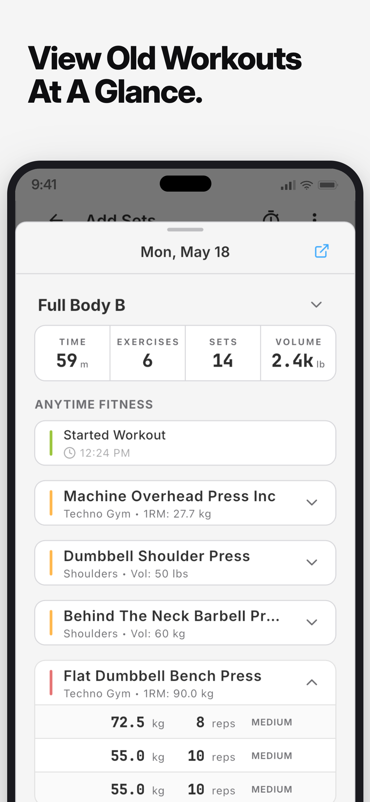 Chalk Workout Tracker Gym Log