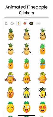 Animated Pineapple Emojis iPhone screenshot