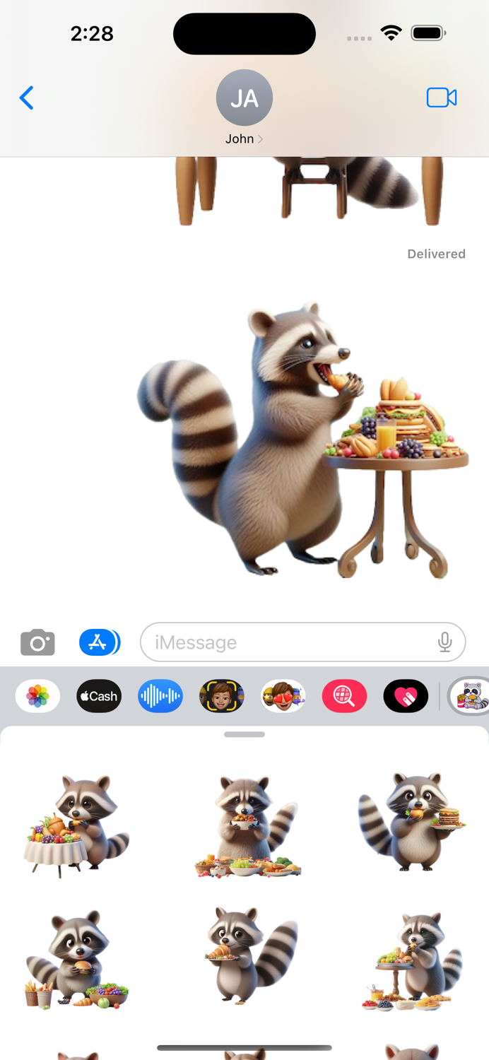 Raccoon Meal Stickers