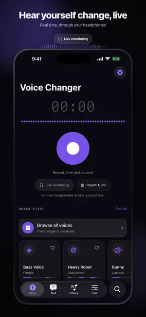 Live Voice Changer: Effects screenshot 1