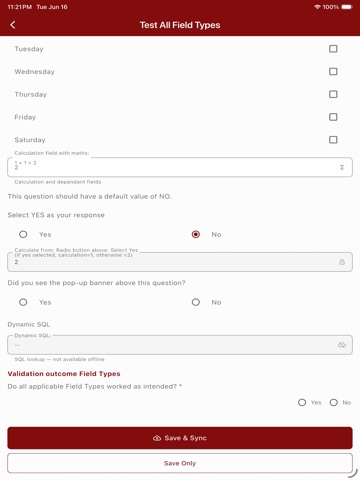 REDCap Go iPad screenshot