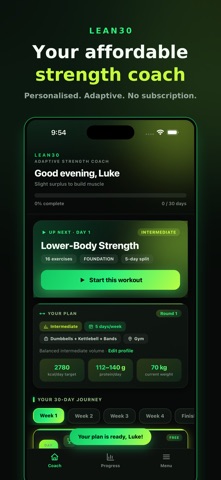 LEAN30 Adaptive Strength Coach Screenshot 1 of 6