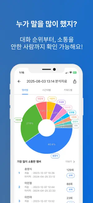 채팅분석기 - 카톡, 오픈채팅 대화 분석 screenshot 1