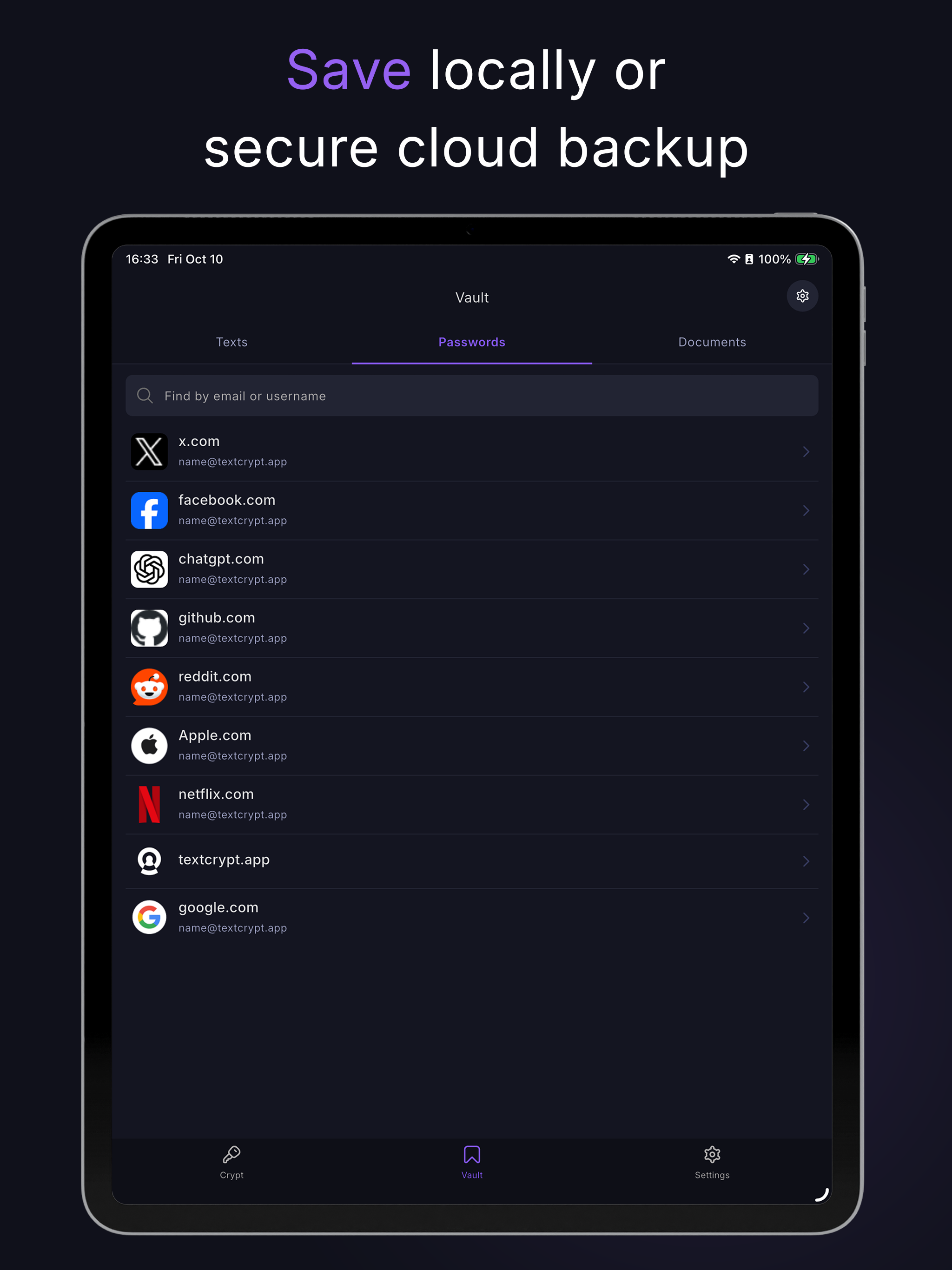 TextCrypt - Encrypted Storage