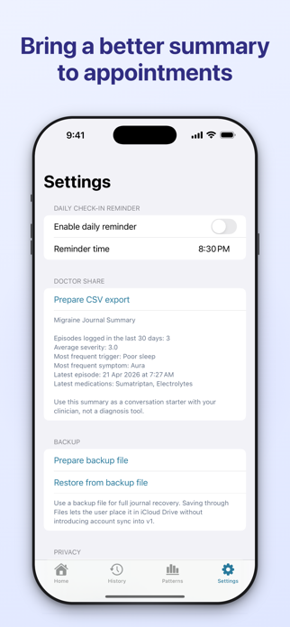 Migraine Tracker – MigraLog Screenshot 5 of 5