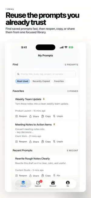 PromptWallet AI Prompt Library screenshot 2