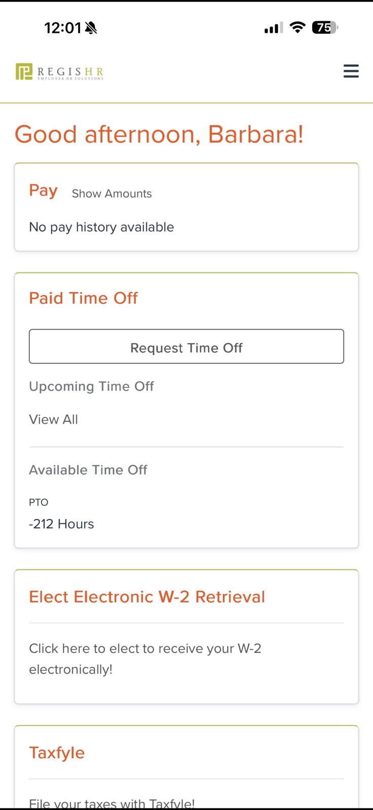 Regis HR iphone screenshot 2