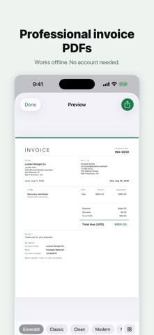 Simple Invoice Maker: PDF iPhone screenshot