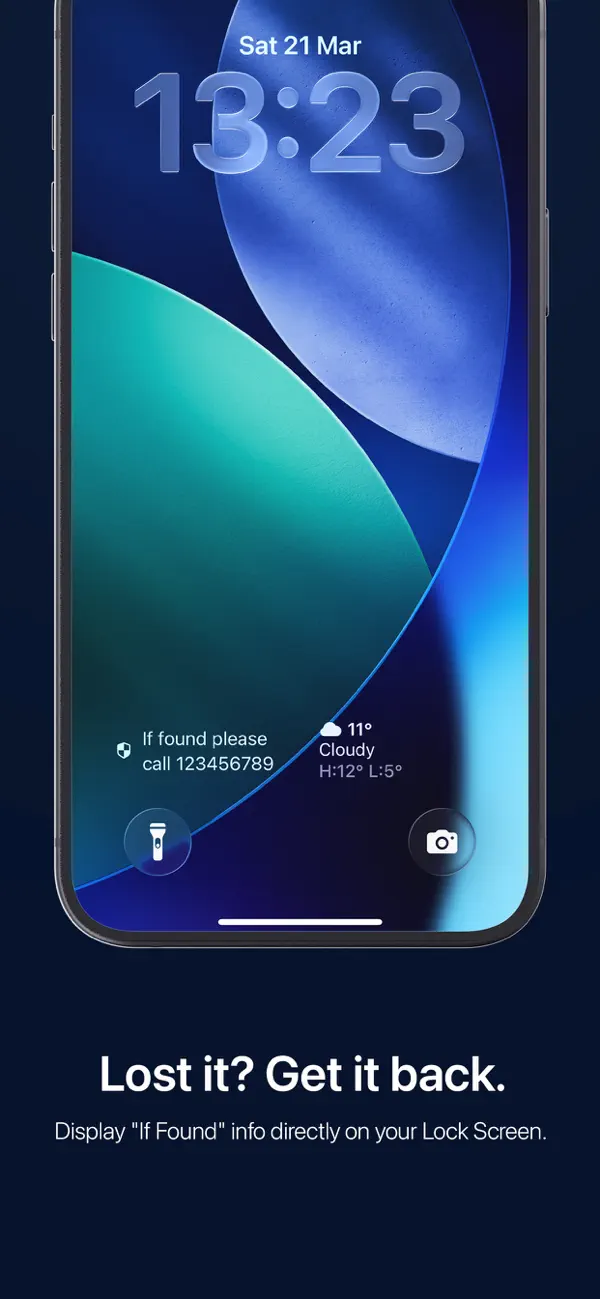 Screenshot #1 pour IfFound - Lock Screen text