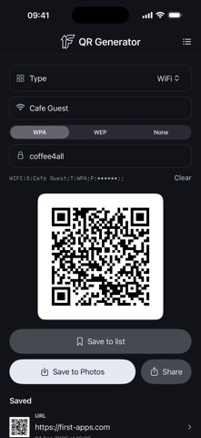 FirstApps QR Code Generator Screenshot 6 of 10