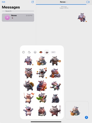 Mega Hungry Hippo Stickers iPad screenshot