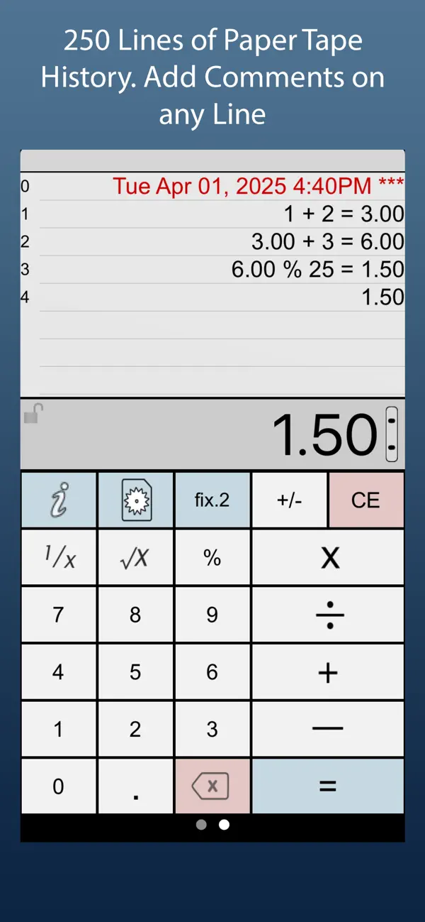 Screenshot #1 pour Paper Calc Office