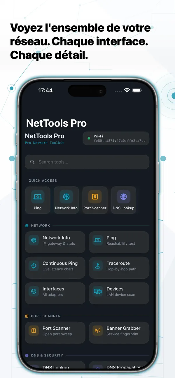 Screenshot #1 pour NetTools - Network Analyzer