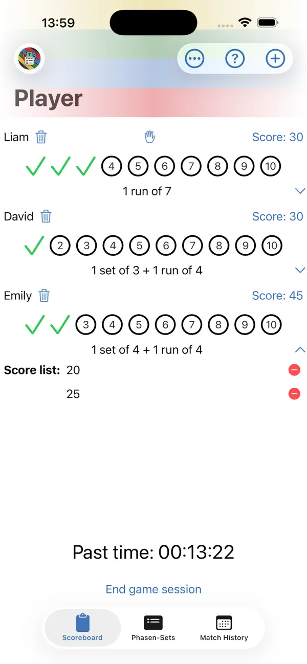 Phasen Tracker Screenshot 1