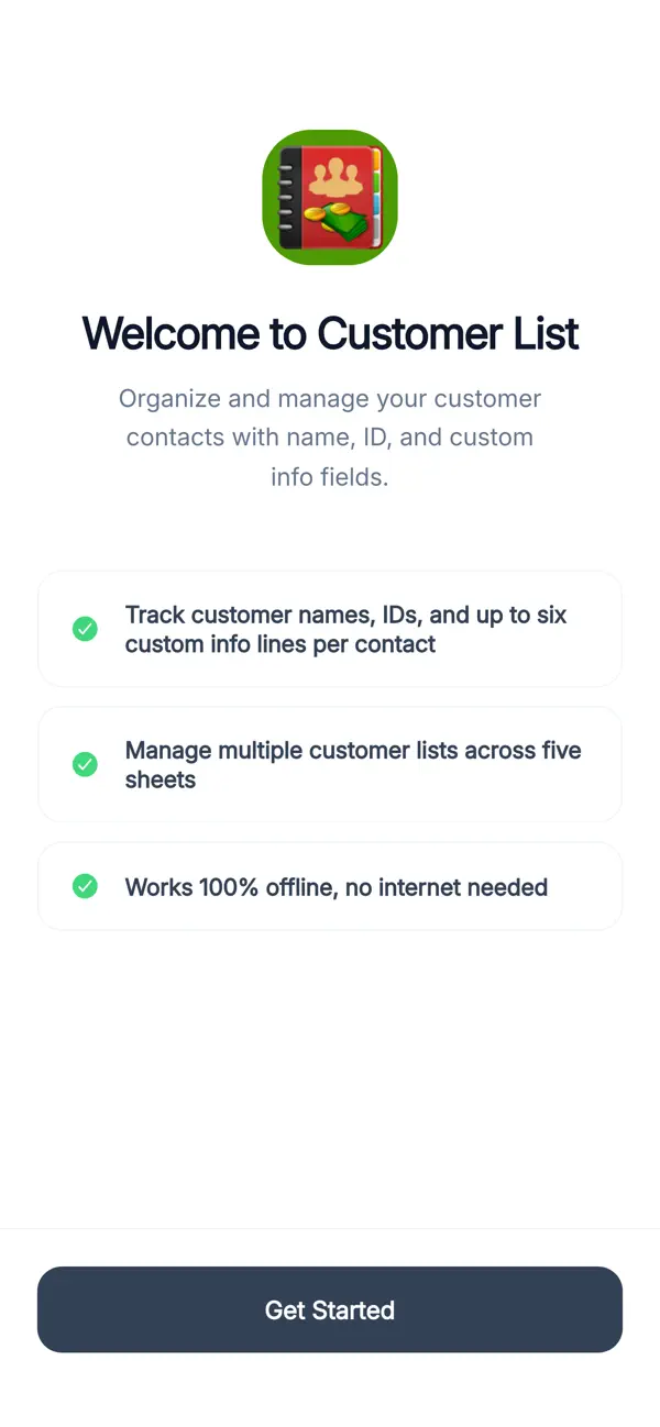 Screenshot #1 pour Customer List