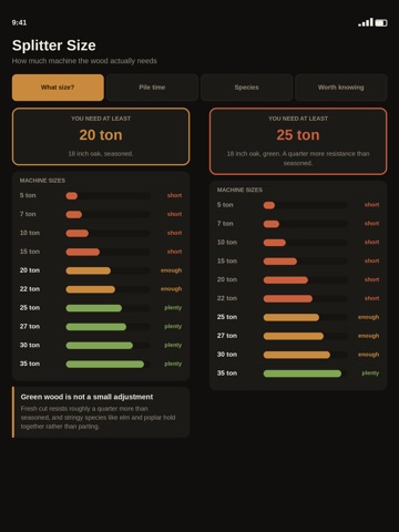 Log Splitter Size Guide iPad screenshot
